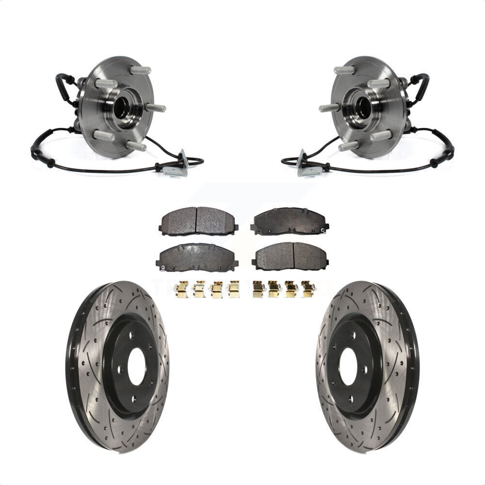 Bearing Drill Slot Brake Rotor Pads Front Kit For Dodge Grand Caravan Chrysler &