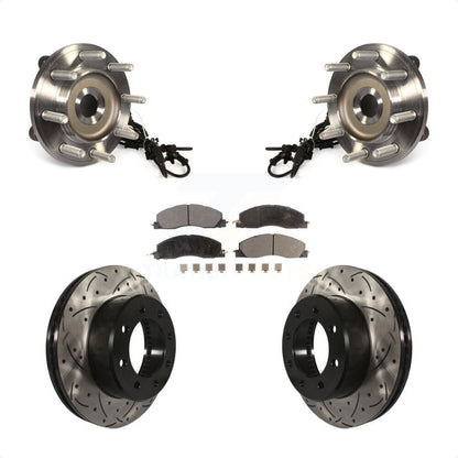 Hub Bearing Assembly Coat Drill Slot Brake Rotor Pad Front Kit For Ram 2500 3500