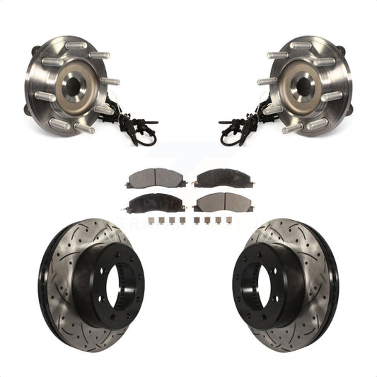 Hub Bearing Assembly Coat Drill Slot Brake Rotor Pad Front Kit For Ram 2500 3500