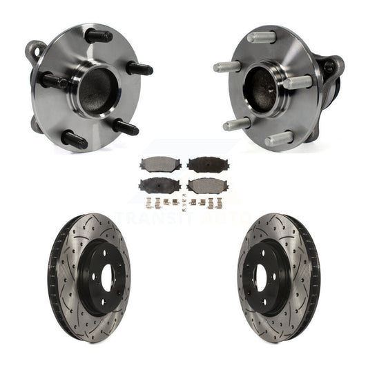 Hub Bearing Assembly Drilled Slot Brake Rotor Pads Front Kit For Lexus IS250 RWD