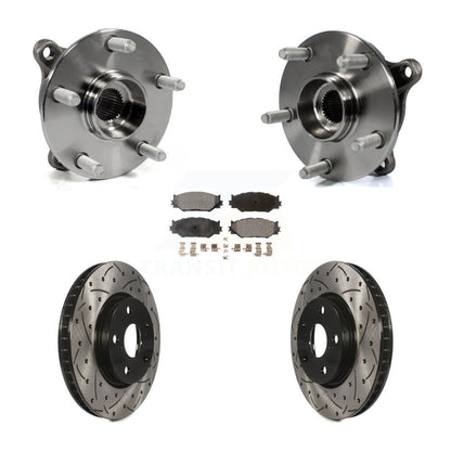 Hub Bearing Assembly Drilled Slot Brake Rotor Pads Front Kit For Lexus IS250 AWD