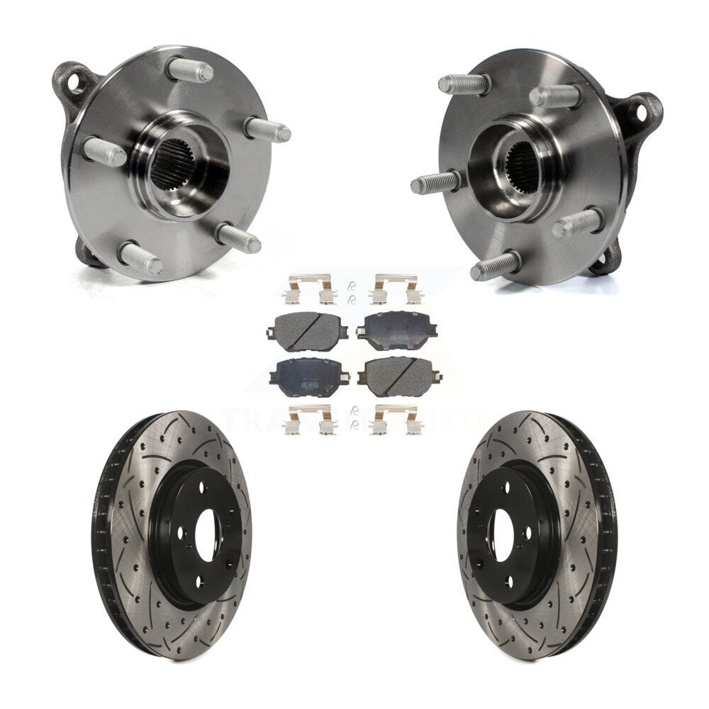 Hub Bearing Assembly Coated Drill Slot Brake Rotor Pad Front Kit For Lexus IS250