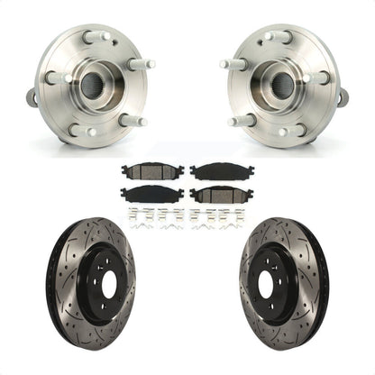 Hub Bearing Assembly Coat Drill Slot Brake Rotor Pad Front Kit For Ford Explorer