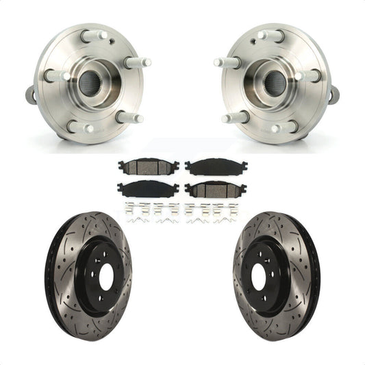 Hub Bearing Assembly Coat Drill Slot Brake Rotor Pad Front Kit For Ford Explorer