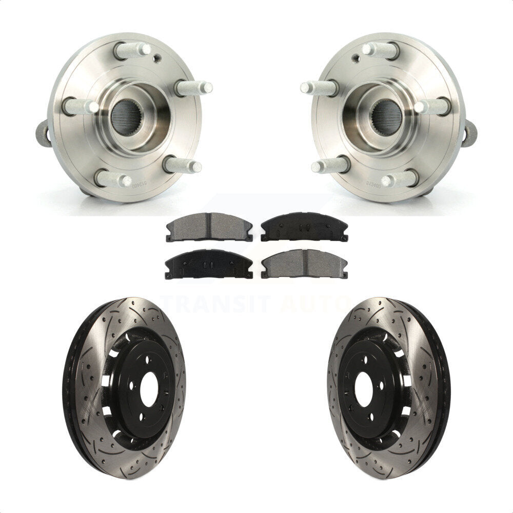 Hub Bearing Coated Drill Slot Brake Rotor Pad Front Kit For Ford Explorer Police