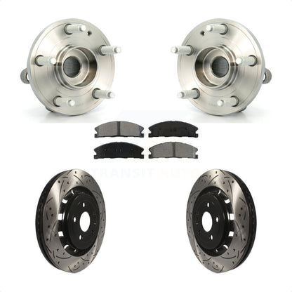 Hub Bearing Coated Drill Slot Brake Rotor Pad Front Kit For Ford Explorer Police