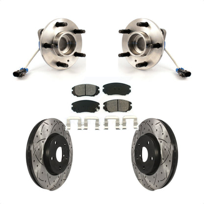 Hub Bearing Assembly Drill Slot Brake Rotor Pads Front Kit For 2010 Buick Allure