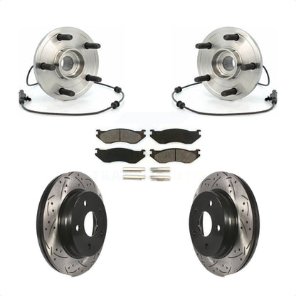 Hub Bearing Drilled Slot Brake Rotor & Pad Front Kit For 2004-2005 Dodge Durango