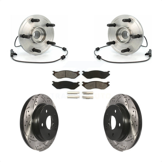 Hub Bearing Drilled Slot Brake Rotor & Pad Front Kit For 2004-2005 Dodge Durango