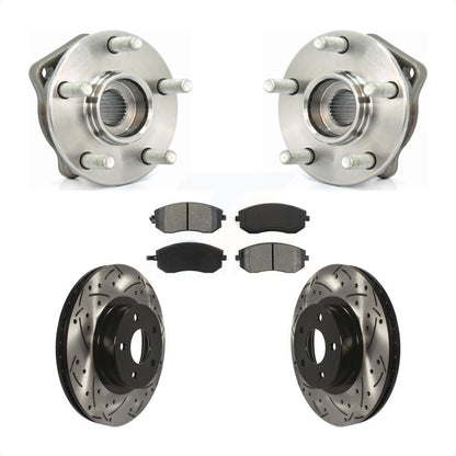 Hub Bearing Coat Drill Slot Brake Rotor Pads Front Kit For Subaru Impreza Legacy
