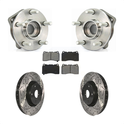 Hub Bearing Drill Slot Brake Rotor Pads Front Kit For 14 Subaru WRX Limited Base