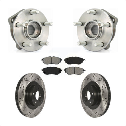 Hub Bearing Assembly Coat Drill Slot Brake Rotor Pad Front Kit For Subaru Legacy