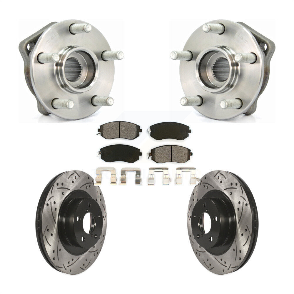 Hub Bearing Drill Slot Brake Rotor Pads Front Kit For Subaru Impreza Forester XV