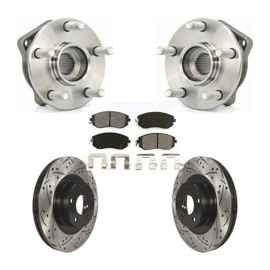 Hub Bearing Drill Slot Brake Rotor Pads Front Kit For Subaru Impreza Forester XV