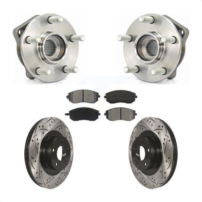 Hub Bearing Drill Slot Brake Rotor Pads Front Kit For Subaru Outback Impreza WRX