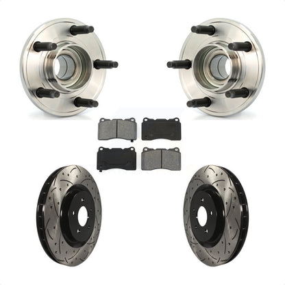 Hub Bearing Assembly Coat Drill Slot Brake Rotor Pads Front Kit For Ford Mustang
