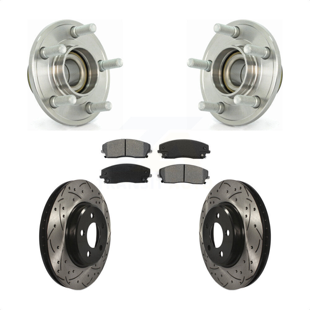 Hub Bearing Drill Slot Brake Rotor Pads Front Kit For Dodge Chrysler 300 Charger