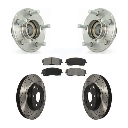 Hub Bearing Drill Slot Brake Rotor Pads Front Kit For Dodge Chrysler 300 Charger