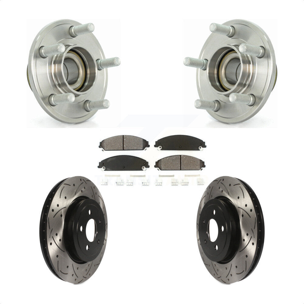 Hub Bearing Drill Slot Brake Rotor Pads Front Kit For Dodge Chrysler 300 Charger