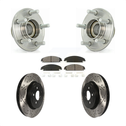 Hub Bearing Drill Slot Brake Rotor Pads Front Kit For Dodge Chrysler 300 Charger