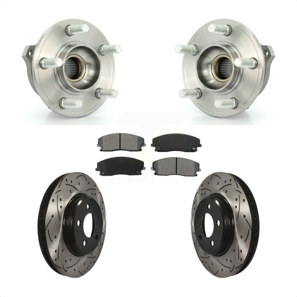 Hub Bearing Drill Slot Brake Rotor Pads Front Kit For Dodge Charger Chrysler 300