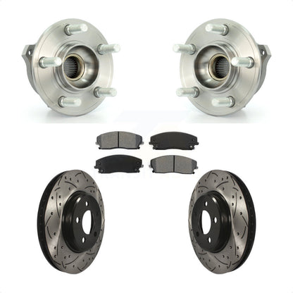 Hub Bearing Drill Slot Brake Rotor Pads Front Kit For Dodge Charger Chrysler 300
