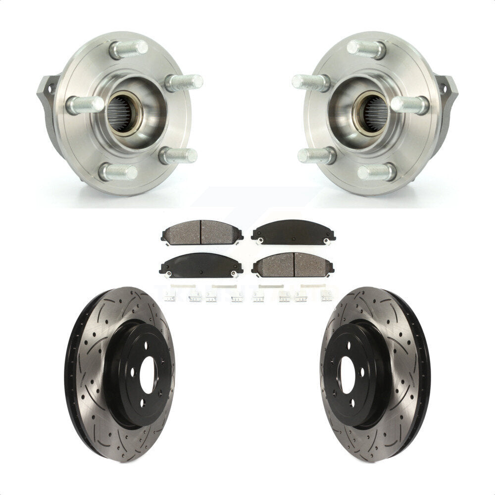 Hub Bearing Drill Slot Brake Rotor Pads Front Kit For Dodge Chrysler 300 Charger