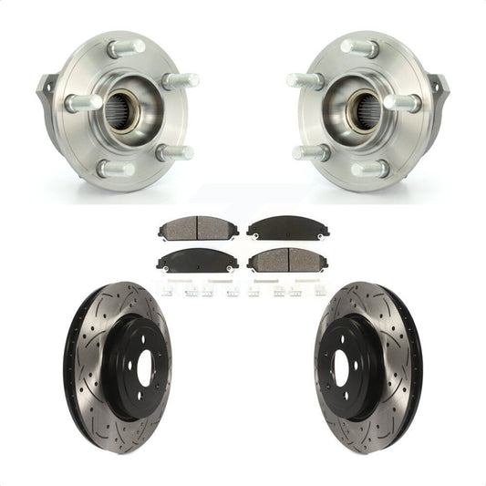 Hub Bearing Drill Slot Brake Rotor Pads Front Kit For Dodge Chrysler 300 Charger