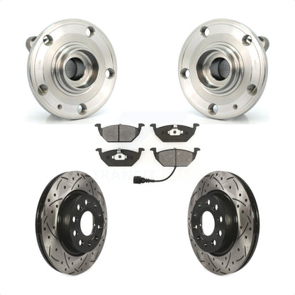 Hub Bearing Assembly Drilled Slot Brake Rotor Pad Front Kit For Volkswagen Jetta