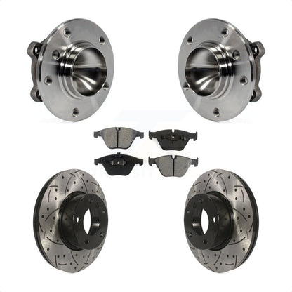 Hub Bearing Assembly Drilled Slot Brake Rotor Pad Front Kit For BMW 323i 328i X1