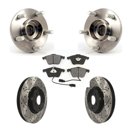 Hub Bearing Assembly Drill Slot Brake Rotor Pads Front Kit For Volvo S40 V50 C70