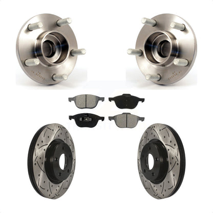 Hub Bearing Coat Drill Slot Brake Rotor Pads Front Kit For Volvo S40 C30 V50 C70