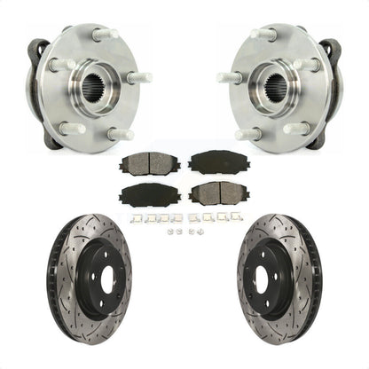 Hub Bearing Drill Slot Brake Rotor Pads Front Kit For Toyota RAV4 Scion tC Mirai