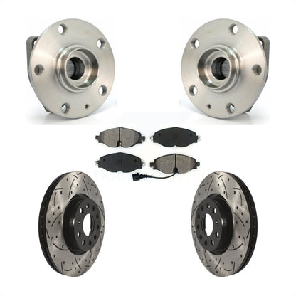 Hub Bearing Drilled Slot Brake Rotor Pads Front Kit For Volkswagen Golf Alltrack