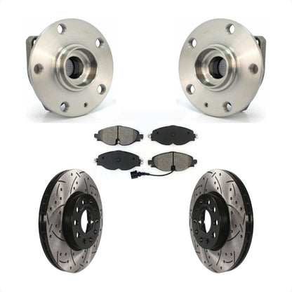 Hub Bearing Drill Slot Brake Rotor Pads Front Kit For Volkswagen Golf SportWagen