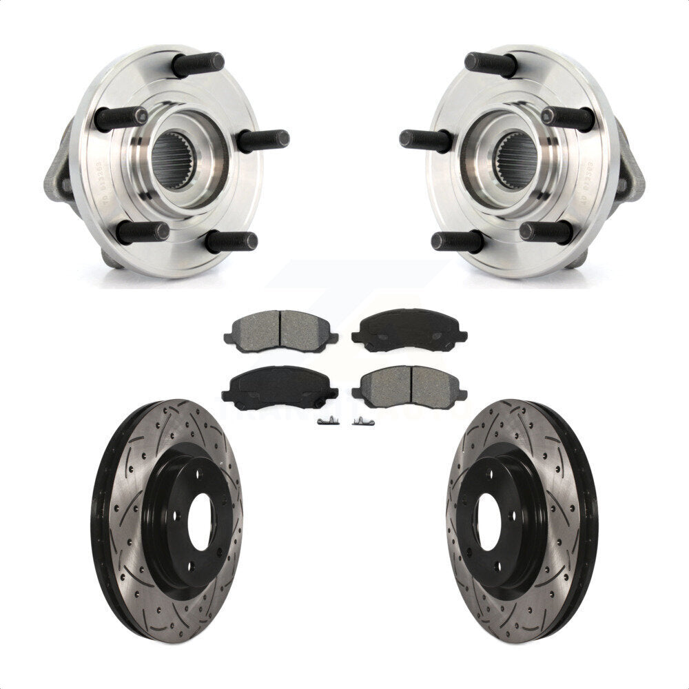 Hub Bearing Drill Slot Brake Rotor Pads Front Kit For Chrysler 200 Dodge Avenger