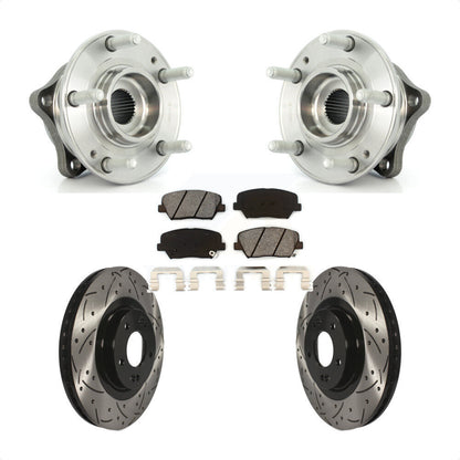 Hub Bearing Drill Slot Brake Rotor Pads Front Kit For Hyundai Santa Fe Sport Kia
