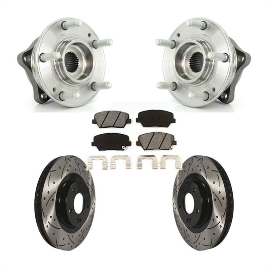 Hub Bearing Drill Slot Brake Rotor Pads Front Kit For Hyundai Santa Fe Sport Kia