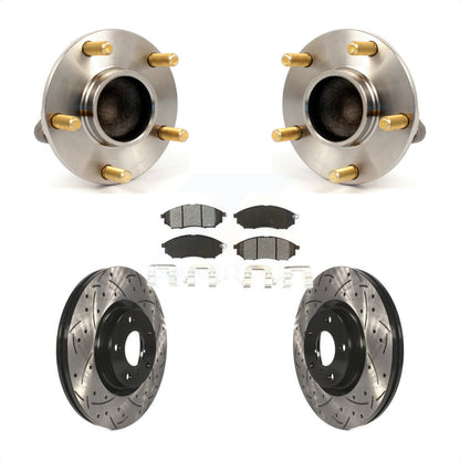Hub Bearing Drilled Slot Brake Rotor Pads Front Kit For INFINITI G35 Nissan 350Z