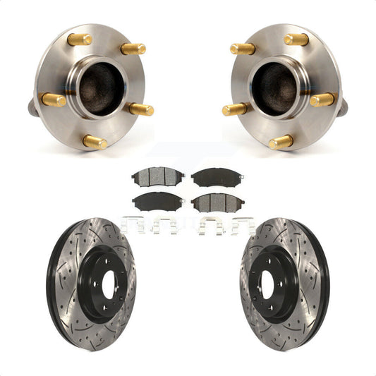 Hub Bearing Drilled Slot Brake Rotor Pads Front Kit For INFINITI G35 Nissan 350Z