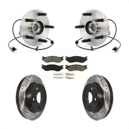Hub Bearing Assembly Drill Slot Brake Rotor Pad Front Kit For 2006 Dodge Durango