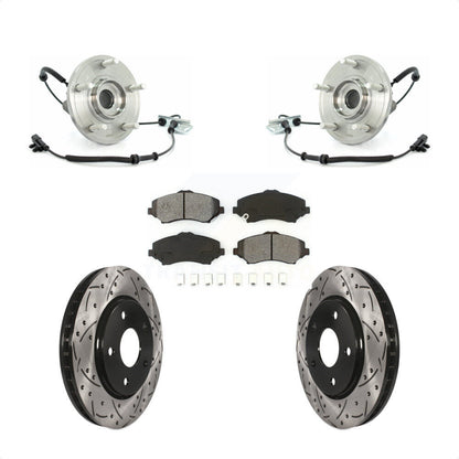 Bearing Drill Slot Brake Rotor Pads Front Kit For Dodge Grand Caravan Chrysler &