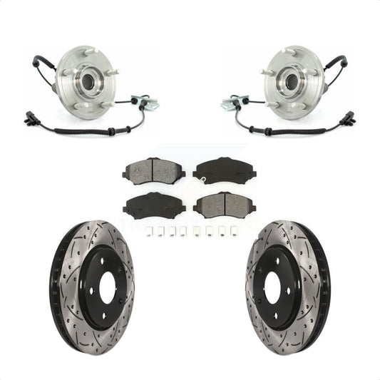 Bearing Drill Slot Brake Rotor Pads Front Kit For Dodge Grand Caravan Chrysler &