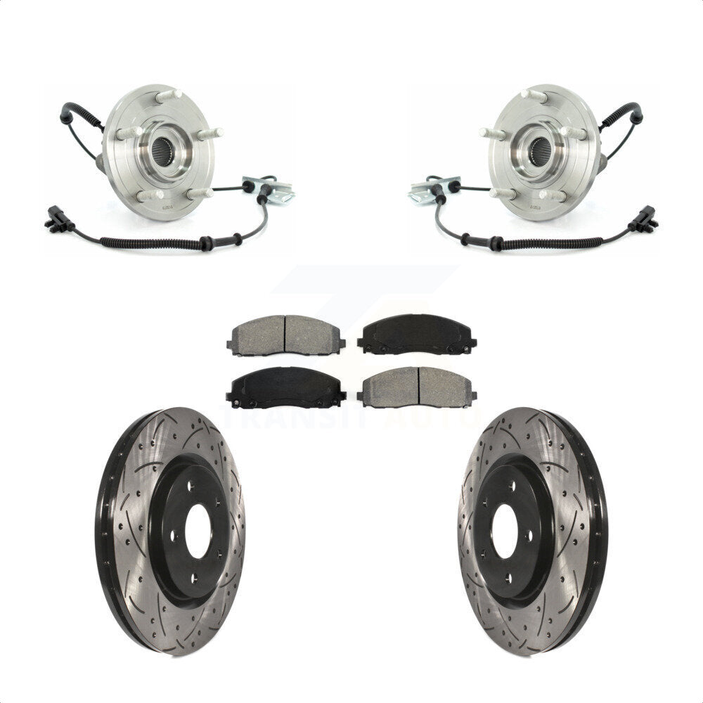 Hub Bearing Assembly Drill Slot Brake Rotor Pads Front Kit For Volkswagen Routan