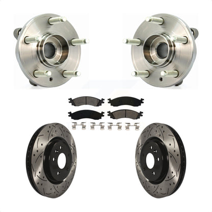 Hub Bearing Drilled Slot Brake Rotor Pad Front Kit For 2010-2012 Ford Taurus SHO