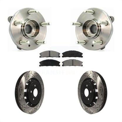 Hub Bearing Drilled Slot Brake Rotor Pads Front Kit For Ford Flex Taurus Lincoln
