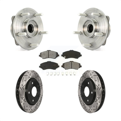 Hub Bearing Assembly Coat Drill Slot Brake Rotor Pad Front Kit For Dodge Journey