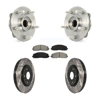 Hub Bearing Assembly Coat Drill Slot Brake Rotor Pad Front Kit For Dodge Journey
