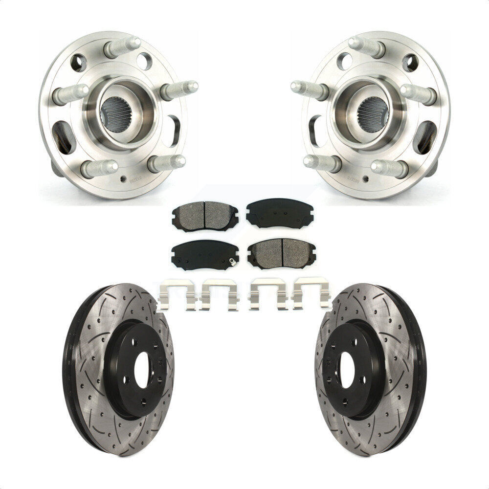 Hub Bearing Drill Slot Brake Rotor Pad Front Kit For Chevrolet Equinox GMC Buick