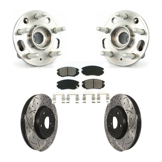 Hub Bearing Drill Slot Brake Rotor Pad Front Kit For Chevrolet Equinox GMC Buick